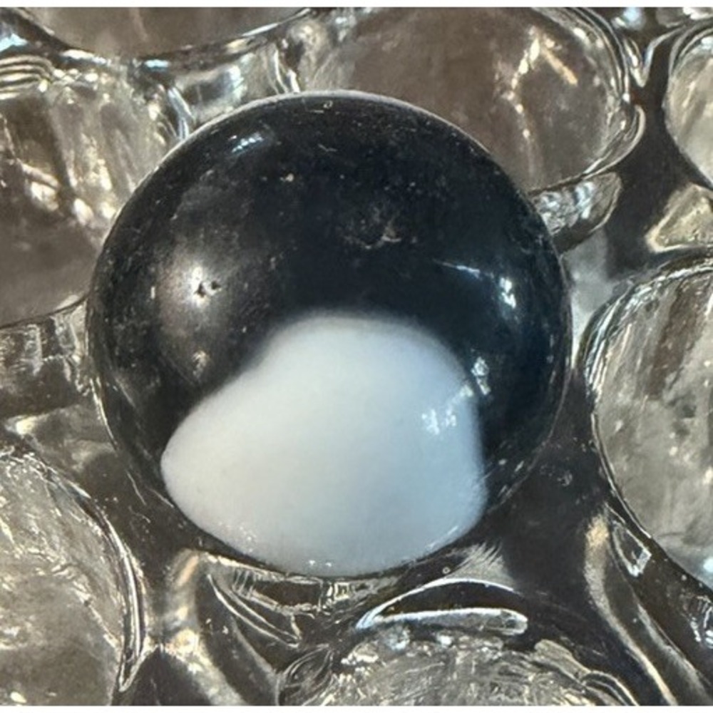 Vintage Vitro Agate Blackie Marble Black White Patch 5/8" .62in USA